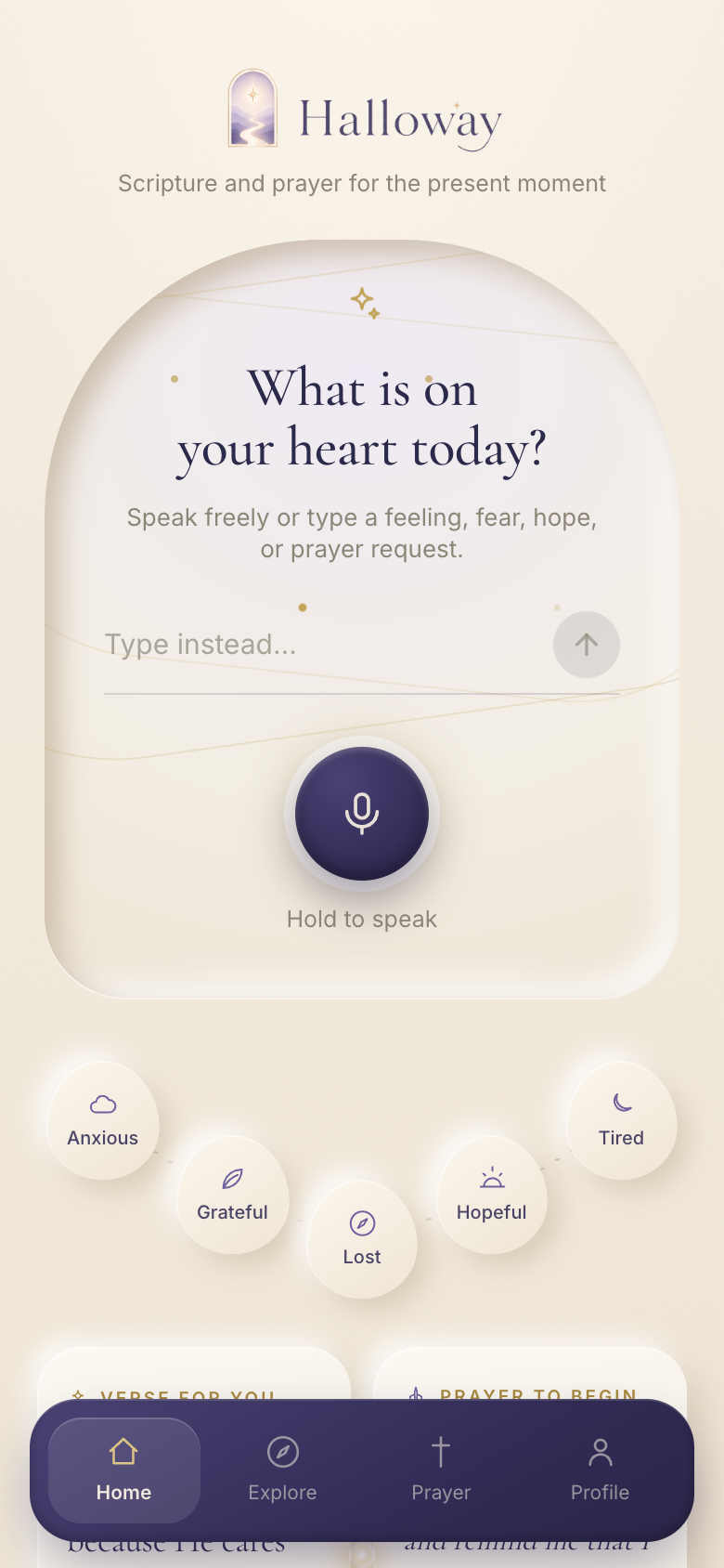 Halloway app home