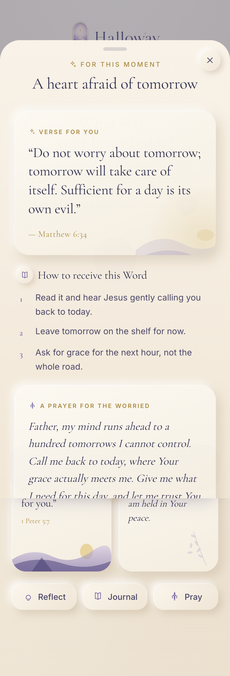 The right verse and prayer